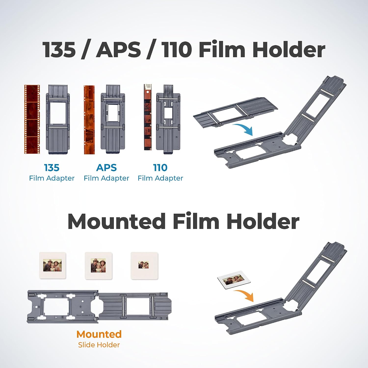 Plustek eFilm V - Slide & Negative Scanners, Quickly Convert 35mm / 110 / APS to Digital - Supports Mac and Windows OS