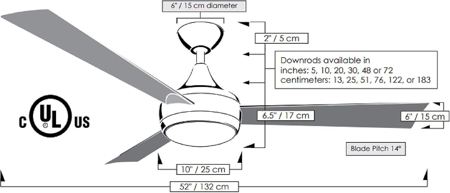 Matthews DA-WH-BW Donaire Outdoor Wet/Salt Water Rated 52' Marine-Grade Coastal Ceiling Fan with LED Light & Remote, Gloss White with Barn Wood Tone