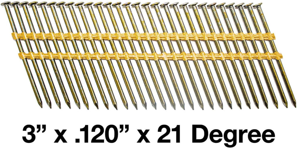3' x .120' (10d) 21 Degree - Vinyl Coated - Plastic Collated- Framing Nail - Full Box ~4000 Nails