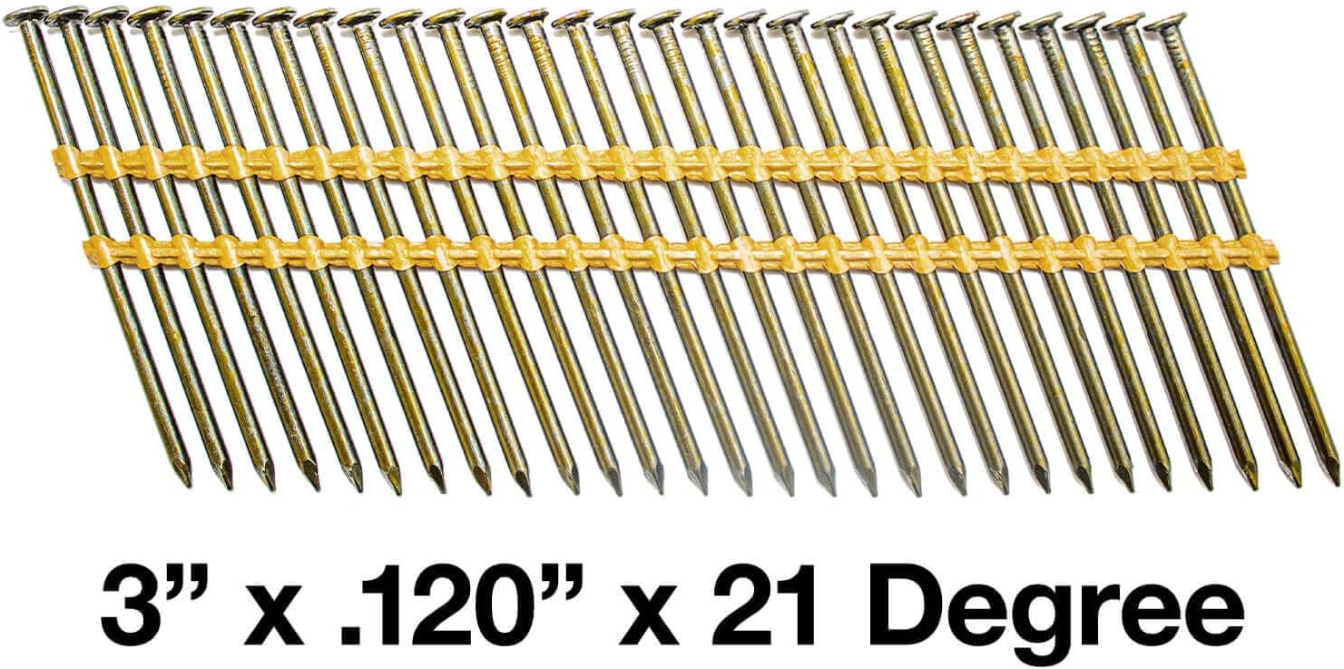 3' x .120' (10d) 21 Degree - Vinyl Coated - Plastic Collated- Framing Nail - Full Box ~4000 Nails