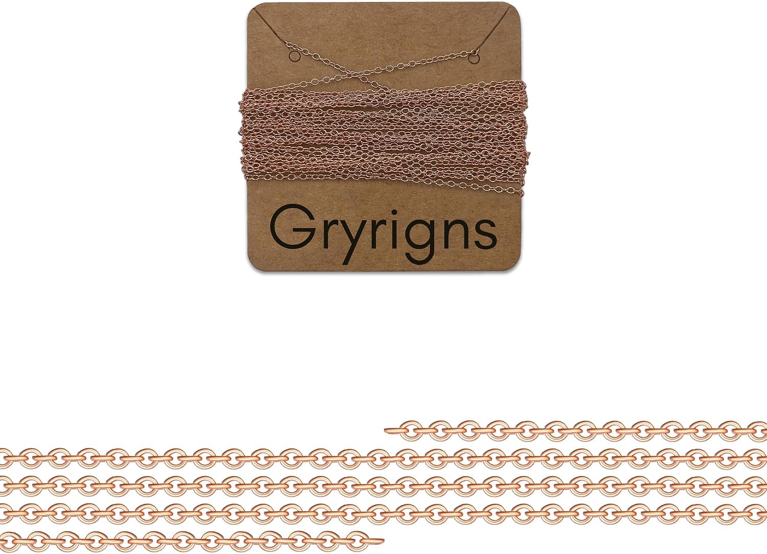 Gryrigns 20Feet 1.1mm 925 Sterling Silver Rose Gold Plated Round Cable Chain Link Bulk for DIY Craft Jewelry Making (11.03 Grams)