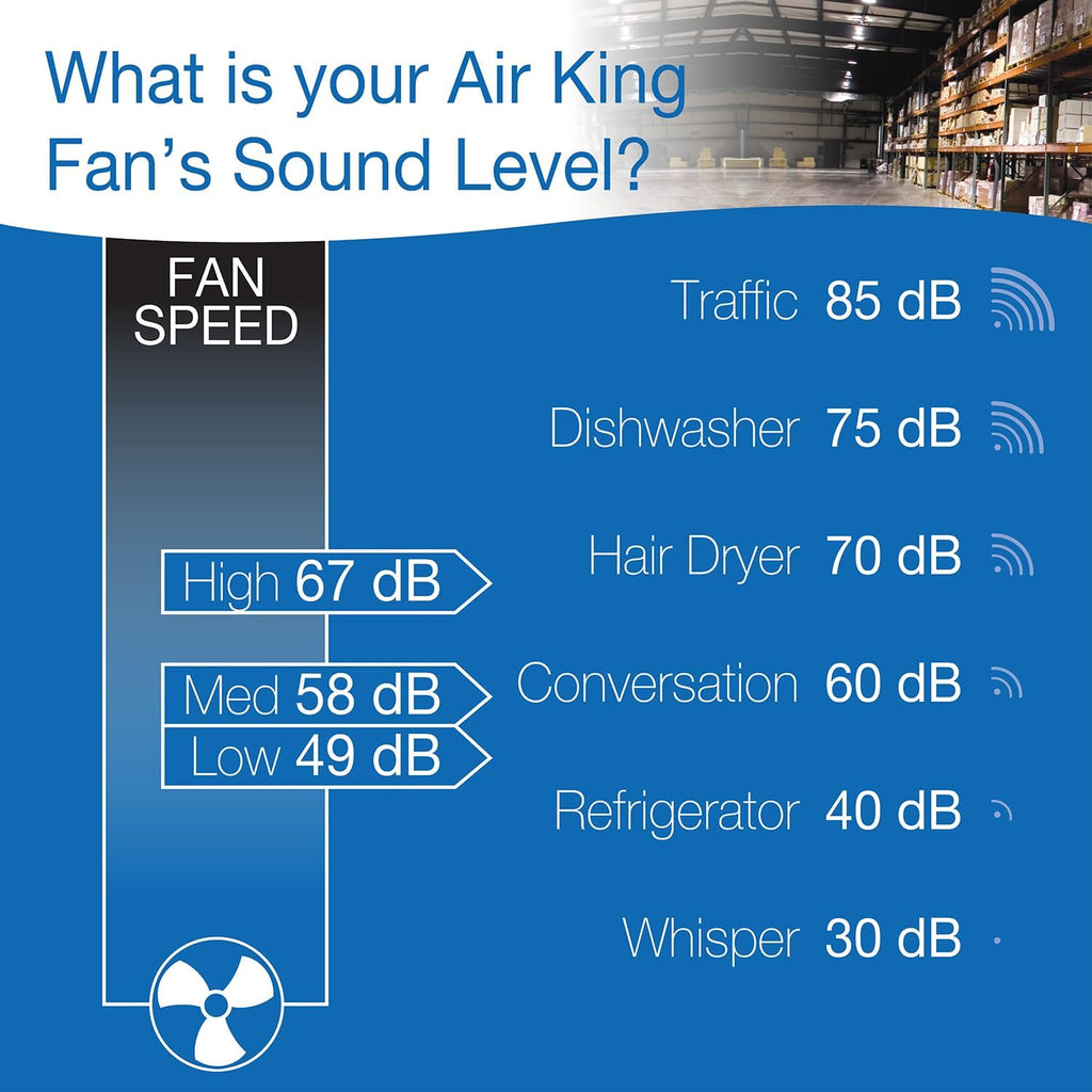 Air King 9518 18-Inch Industrial Grade Wall Mount Fan, 1/6-Horsepower,Black