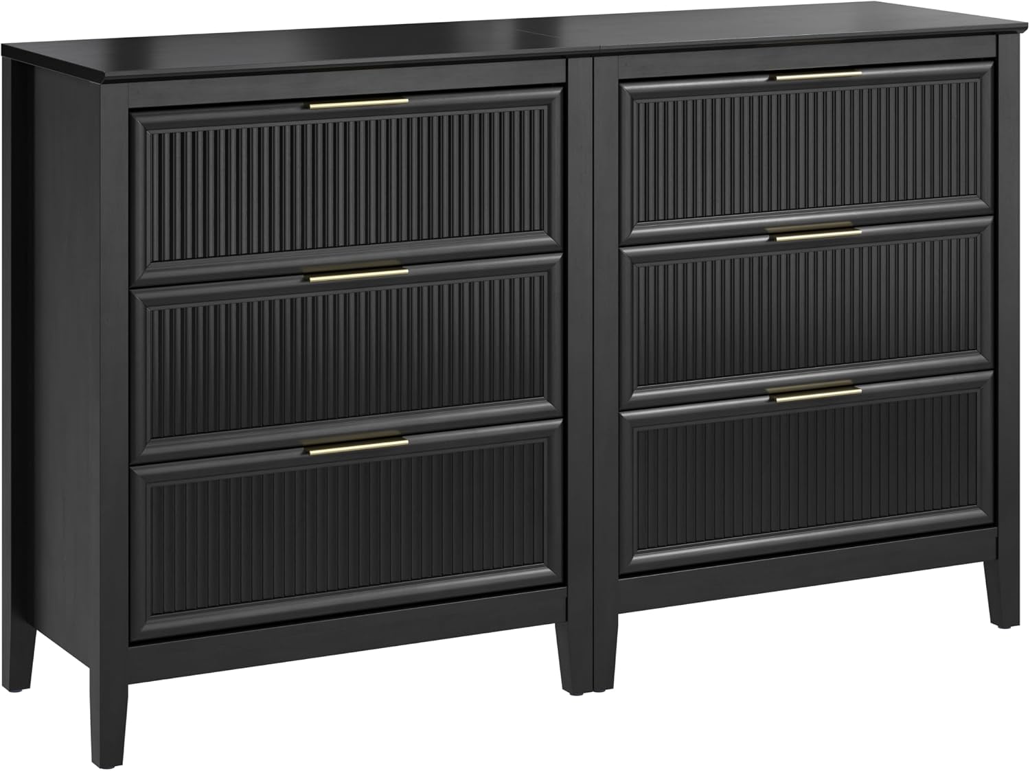 Bush Home 3 Drawer Dresser - Set of 2, Bedroom Furniture and Storage, Camille Collection, Onyx Birch