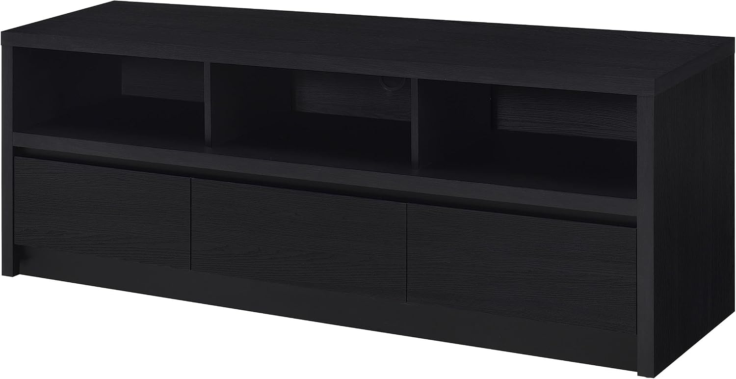Coaster Home Furnishings Rutland 59-Inch TV Stand and Media Console Black, 3-Drawer Entertainment Center