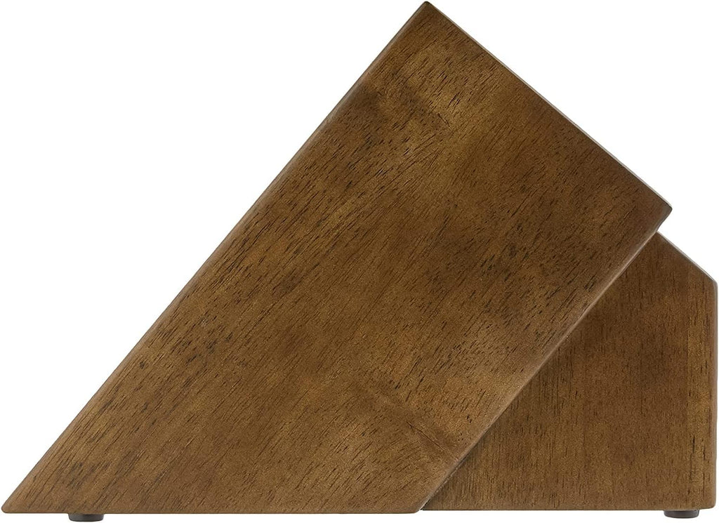 Shun Walnut Finish Knife Block, 22 Slot Large Wooden Knife Holder, Genuine Dark Stained Wood, Kitchen Storage for Professional and Home Chefs