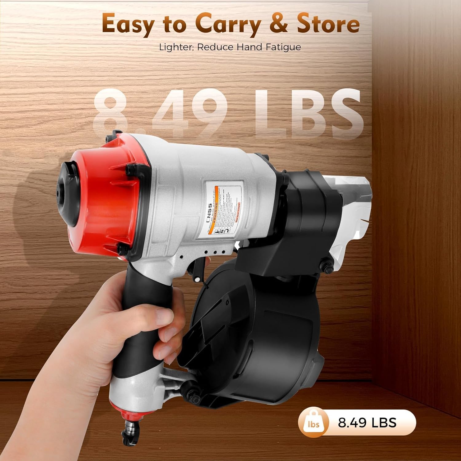 Pneumatic Coil Nail Gun, Fast Nail Engine, Cn55 Siding Nail Gun, Adjustable Nail Depth, Wood Packaging Application