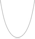 Kooljewelry 14k White Gold 1.5 mm Diamond-cut Cable Chain Necklace (16, 18, 20 or 24 inch)