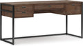 SIMPLIHOME Richmond Desk - 60 Inch Wide Solid Acacia Wood and Metal Writing Desk in Rustic Natural Aged Brown, Modern Industrial Home Office Computer Table with 2 Drawers and Flip-Down Keyboard Tray