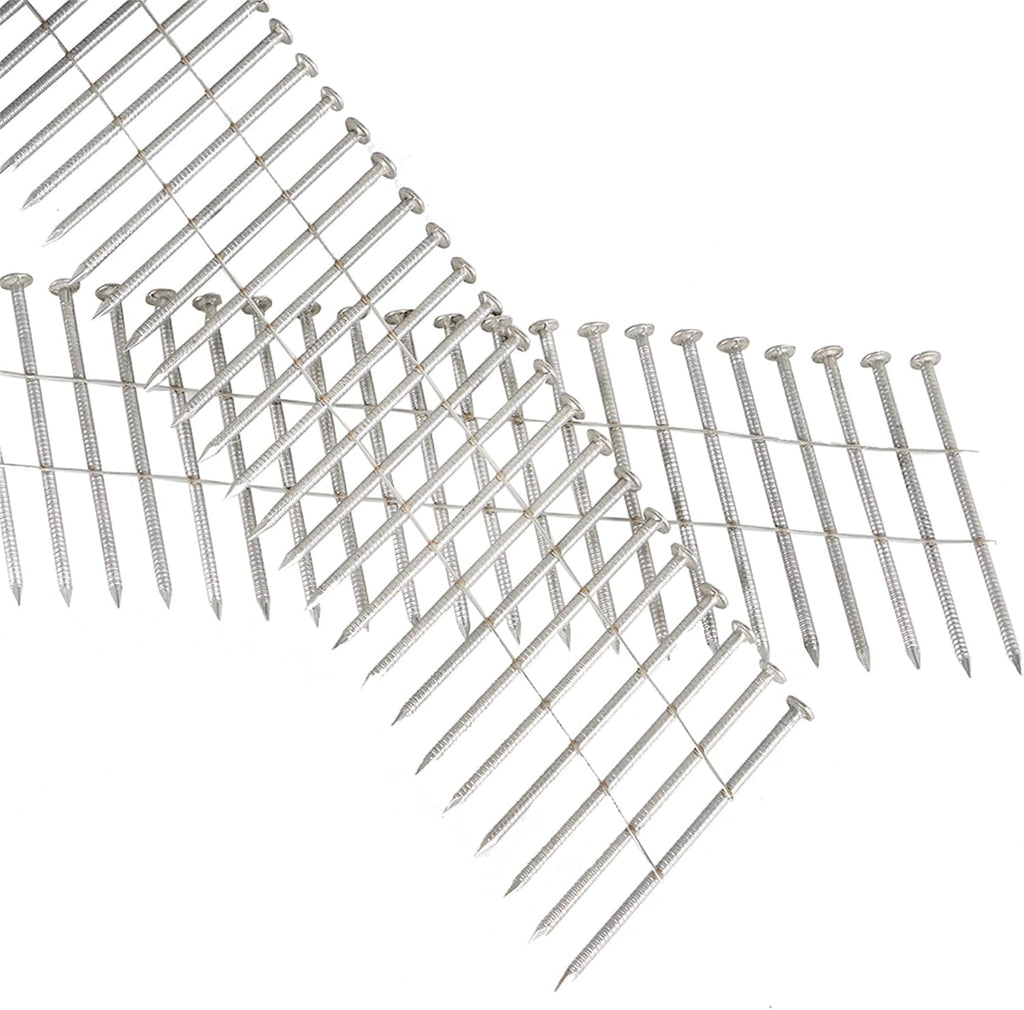 3600 Count Stainless Coil Siding Nails 15 Degree Coils 2-1/2 Inch, 0.09 Inch Ring Shank, Small Cap Coil Nail