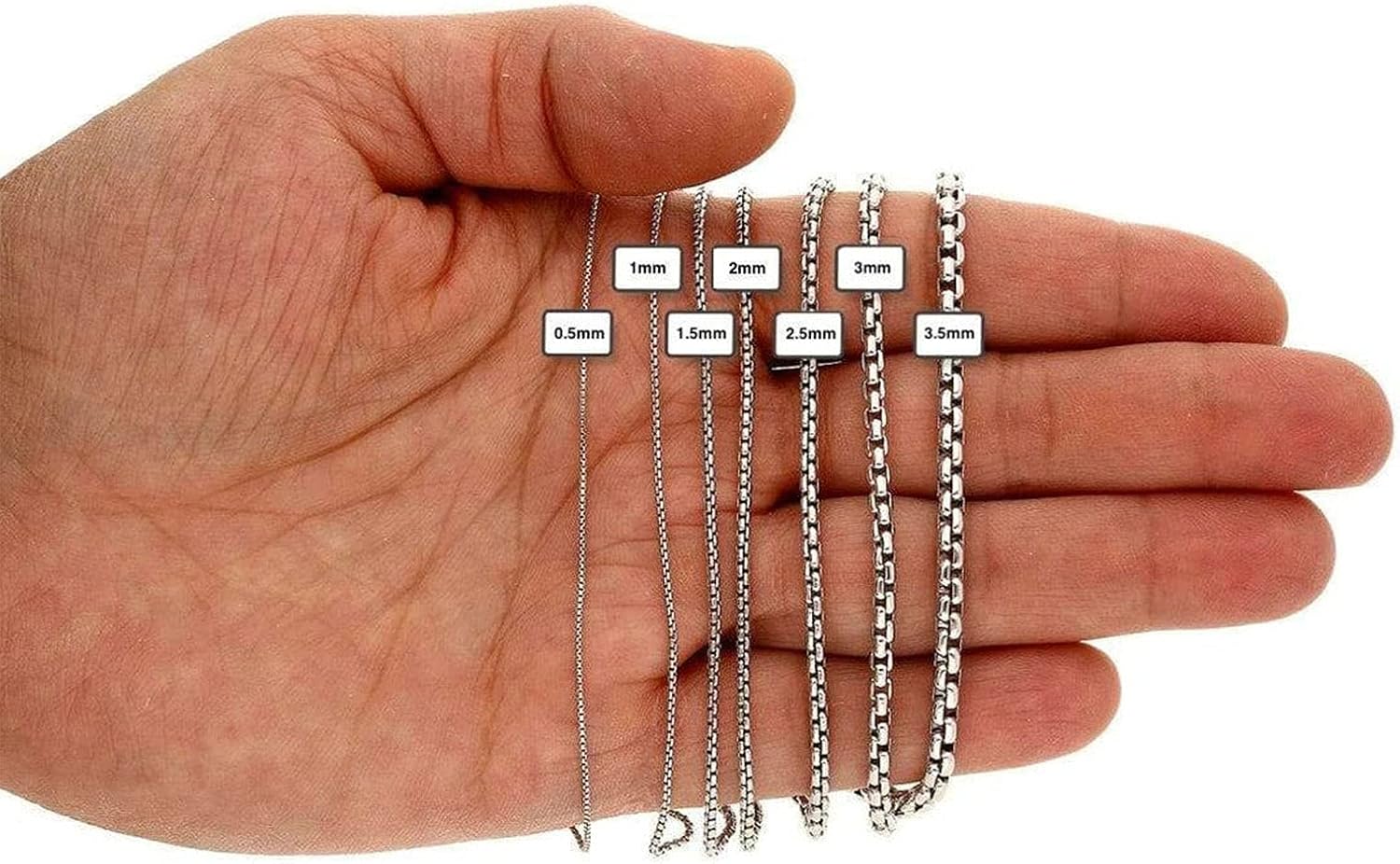 Genuine 925 Sterling Silver Round Box Chain Necklace for Men & Women Strong, Safe and Beautiful Rolo Link Chains 1.0MM - 3.0MM, 16-36 Inch (with Gift Box)