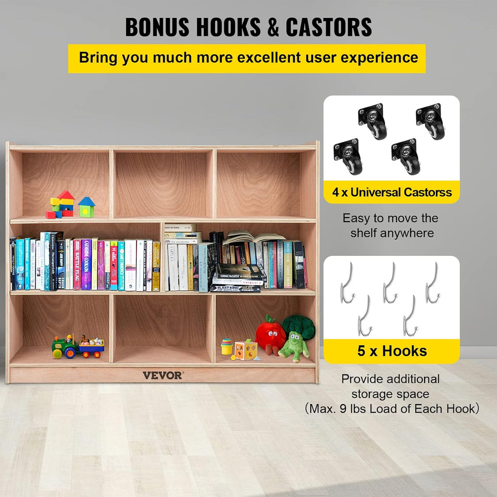 Happybuy 8-Section Cubbies for Classrooms, Cubby Storage Cabinet, Classroom Cubbies, Compartment Storage Cabinet, Classroom Furniture for Home, School, Kindergarten