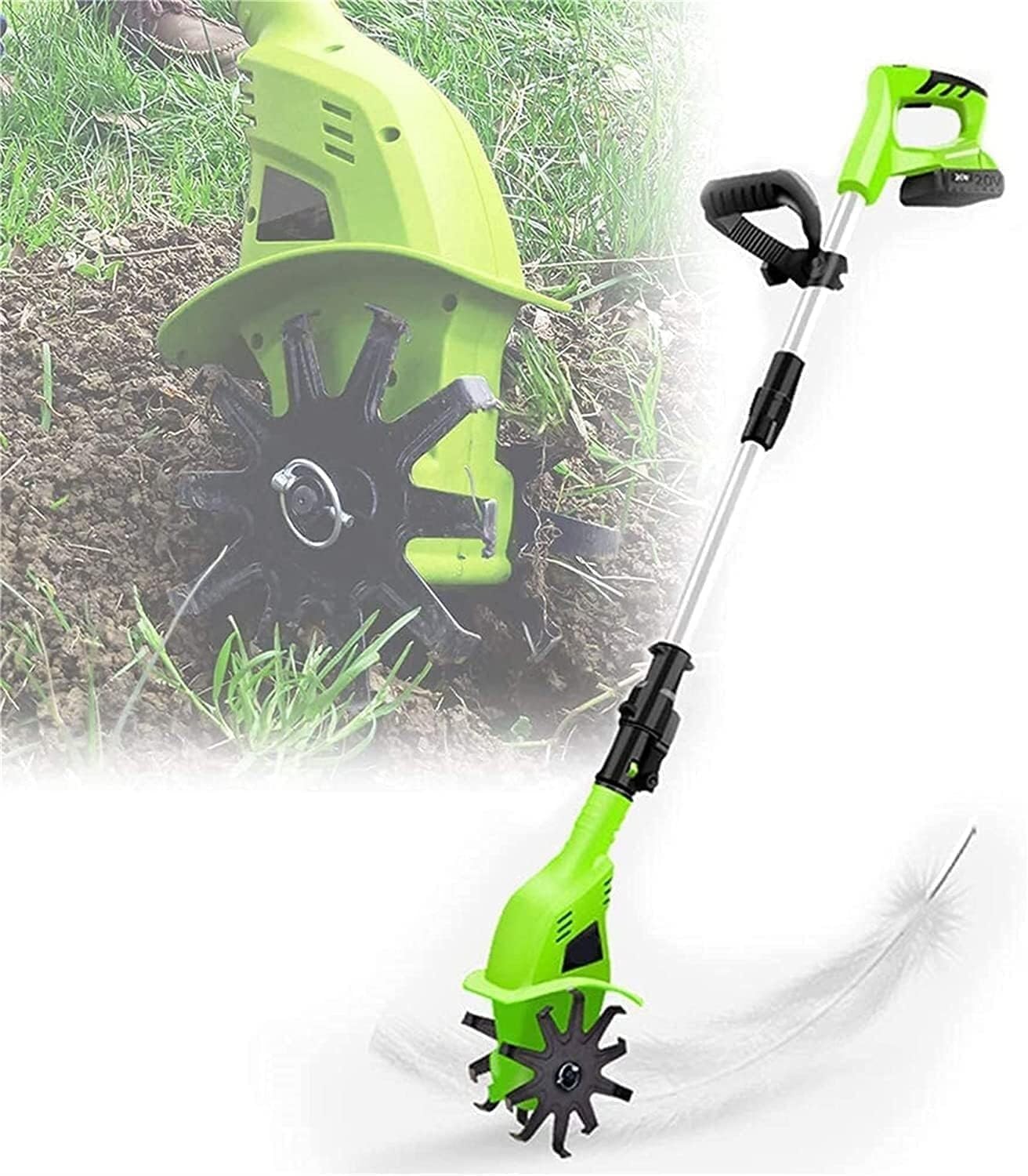 MekUk Garden Tiller & Cultivator Handheld Electric Rototiller，Gardening Tool for Vegetable Gardens，Portable Soil Tiller for Garden Care Compacted Soils and Lawn Yard