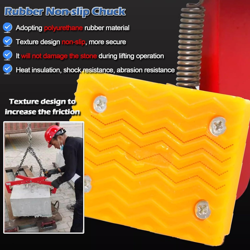 Stone Lifting Clamps with 2 Pairs Of Rubber Mats, Heavy Duty Scissor Granite Slab Carrying Lifting Clamps for Timber/Steel Sheet/Glass, Slab Lifter for Stone Handling Road Construction(Opening size 6-