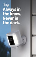 Ring Spotlight Cam Plus, Wired | Two-Way Talk, Color Night Vision, and Security Siren (newest model) - White