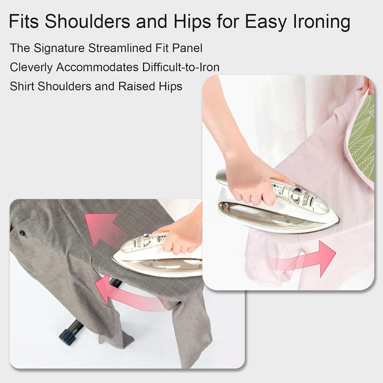 Compact Folding Ironing Board with Retractable Iron Rest, Adjustable Ironing Board with 6 Heights for Home Laundry, Hotel, Sewing Room Use