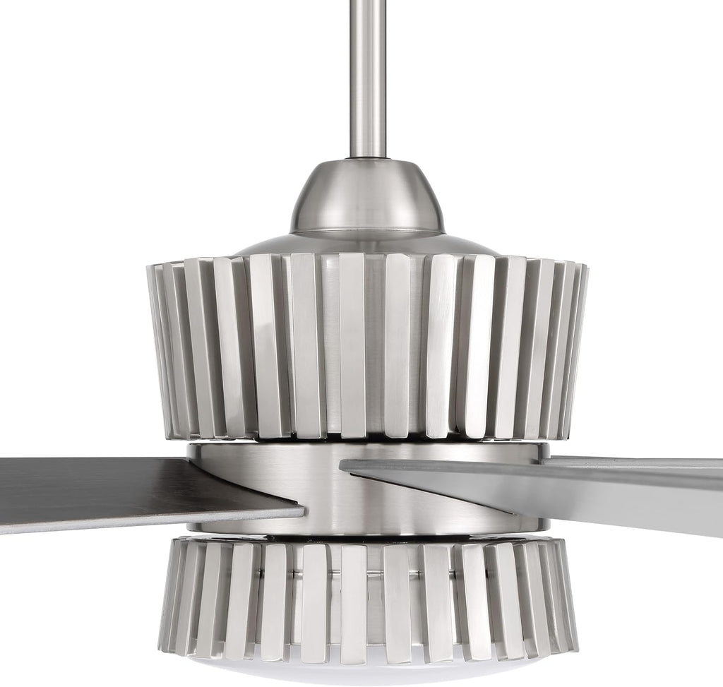 Craftmade 52' Theiry in Brushed Polished Nickel Finish Ceiling Fan with Optional LED Light Kit, Remote Control Included, Smart WiFi Enabled w/Voice Activation, works w/Alexa & Smart Home Devices