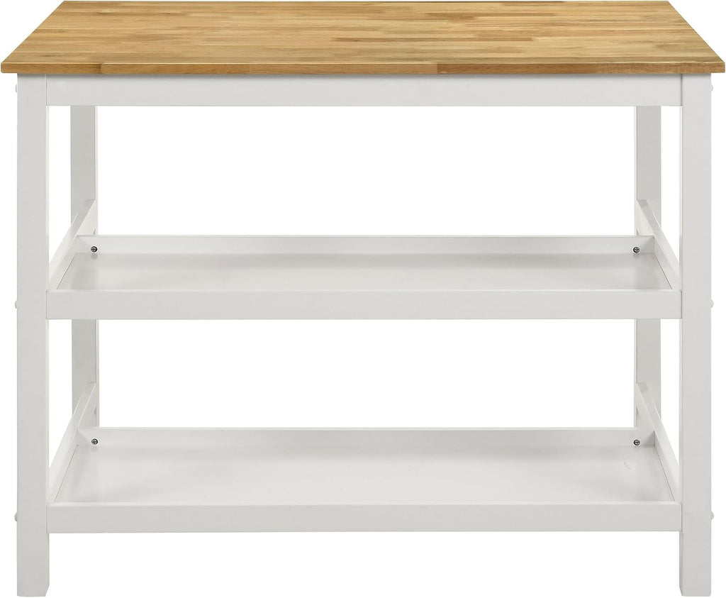 Coaster Home Furnishings Edgeworth Kitchen Island Counter Table Brown and White 122246B1