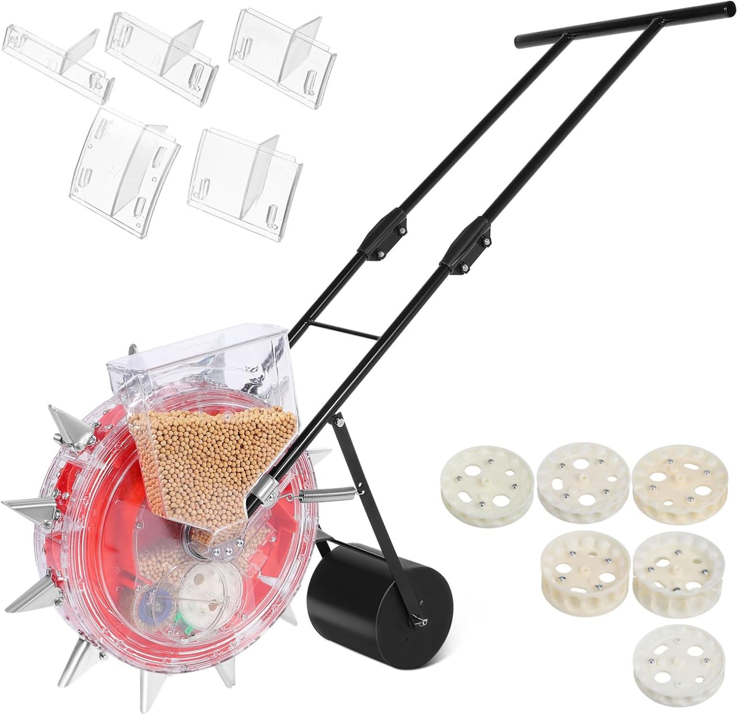 Totority Multi-Functional Hand-Push Planter Precision Roller for Sowing and Fertilizing Efficient Gardening Tool Compartment for Easy Monitoring and Reduced Strain