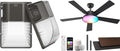 CINOTON 30W LED Wall Pack Light with Dusk to Dawn Sensor & 52' Smart Ceiling Fan with Light and Remote, Alexa/Google/App Control, 6 Speeds & 2 Fan Modes, Reversible DC Motor