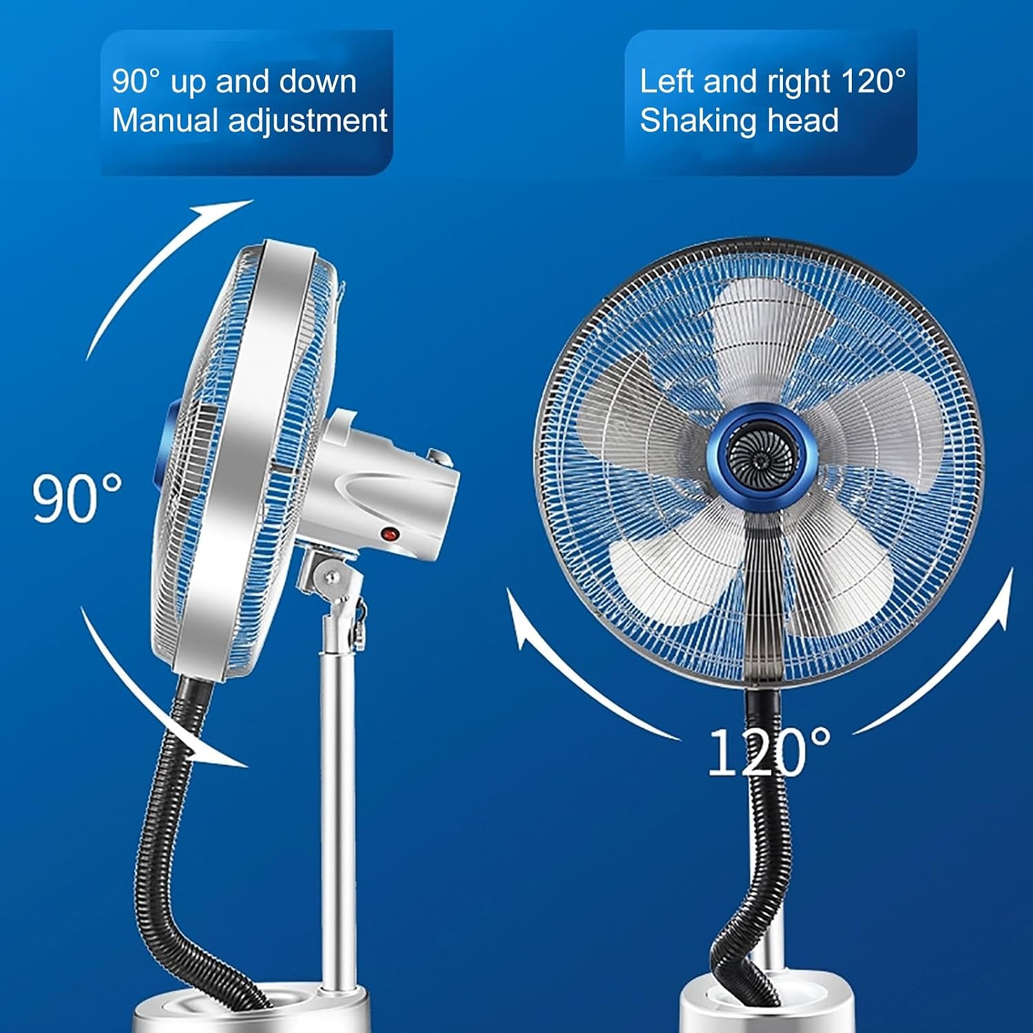 Outdoor Misting Fan,Oscillating High-Velocity Outdoor Pedestal Misting Fan, Patio Fans for Outside, 120° Oscillation, Waterproof, Industrial Fan for Outdoor-ultrasonic Spray (Size : 18 inches)