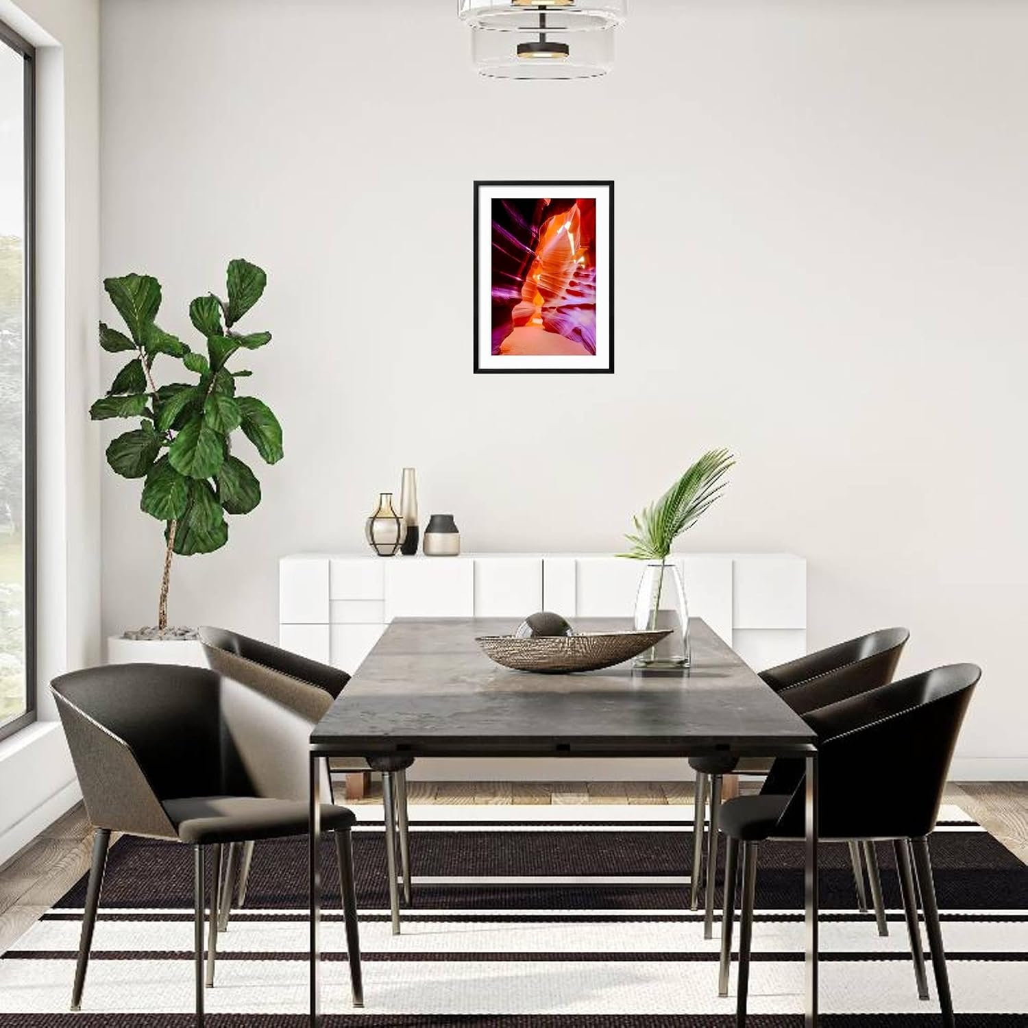 ART.COM Framed Wall Art Prints Arizona, Page, Upper Antelope Slot Canyon. Canyon Scenic by Jaynes Gallery, Scenic Decor, 16' x 24', Black Frame with White Mat