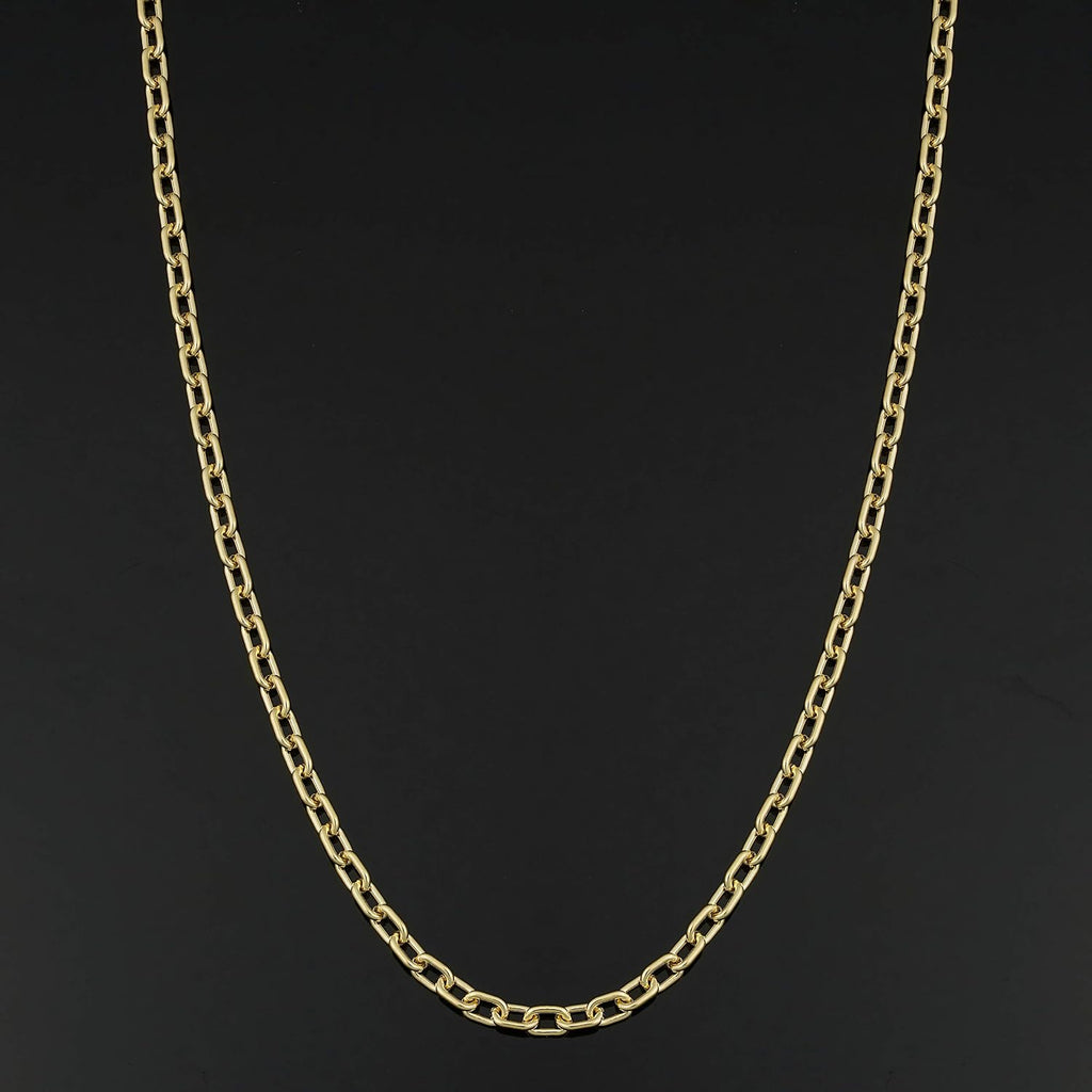 14k Yellow Gold Filled 3 mm Parallel Cable Link Chain Necklace for Women (16, 18, 20, 24 or 30 inch)