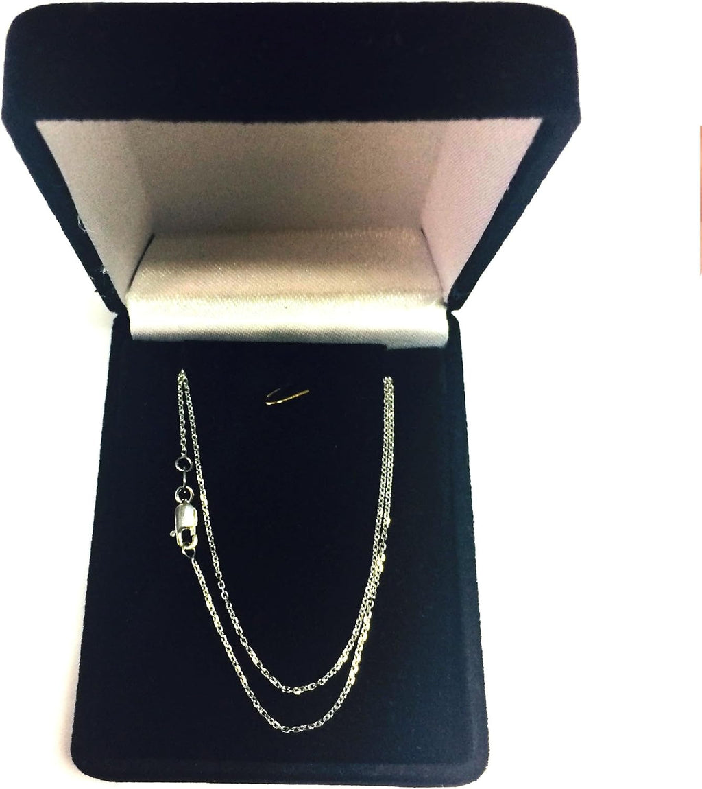 Jewelry Affairs 14k White Gold Round Cable Link Chain Necklace, 1.1mm