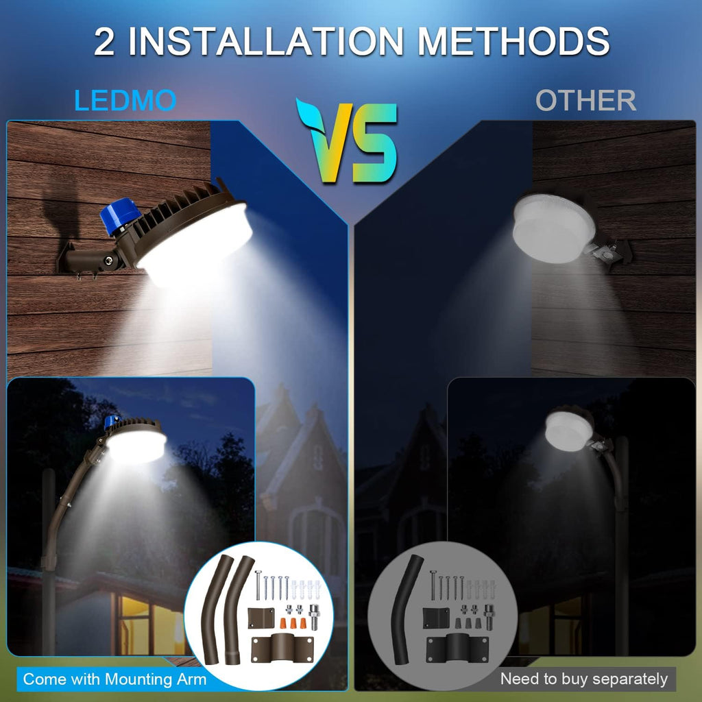 ledmo 120W LED Barn Light Dusk to Dawn Outdoor Lighting 18000lm 5000K LED Security Lights Adjustable Angle IP65 Waterproof Flood Lights Outdoor for Yard Warehouse（3 Pack