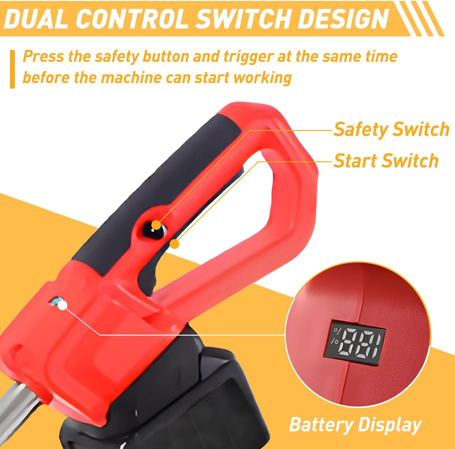 Cordless Hand Held Cultivator Tiller, 21V Electric Garden Tiller, Electric Garden Tiller, Battery Powered Cordless Tiller, with Steel Tines, for Orchard, Farm, Garden,2×4AH