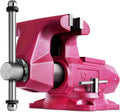 Forward Round Bench Vise 6 Inch Heavy Duty, 1760 Economic Industrial Vice with 360° Swivel Base, 6' Jaw Width, 7' Max Jaw Opening, 4' Throat Depth 72,000PSI Ductile Iron