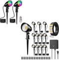 20W RGBW Color Changing Spotlight 2 Pack & 12W Low Voltage Landscape Lighting Kit 12 Pack