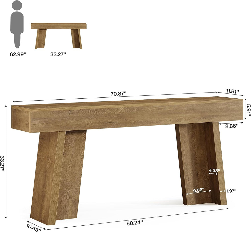 Tribesigns 70.9-Inch Long Console Table, Farmhouse Entryway Table Behind The Couch for Living Room, Hallway, Entrance, Foyer (Natural)