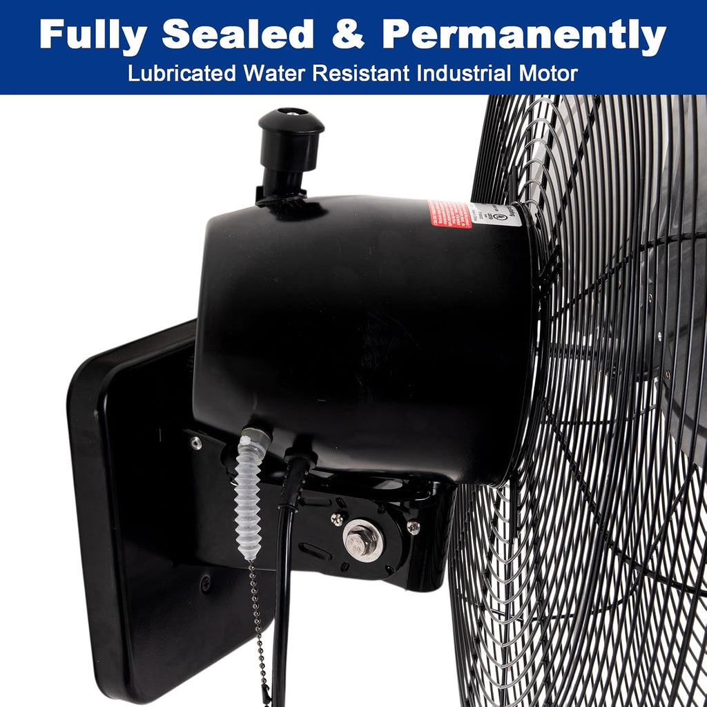 BILT HARD 20 in. Wall Mounted Outdoor Fan with 4750 CFM, 3-Speed Heavy Duty Industrial Outdoor Weatherproof Fan for Commercial, Garage, Patio and Gazebo