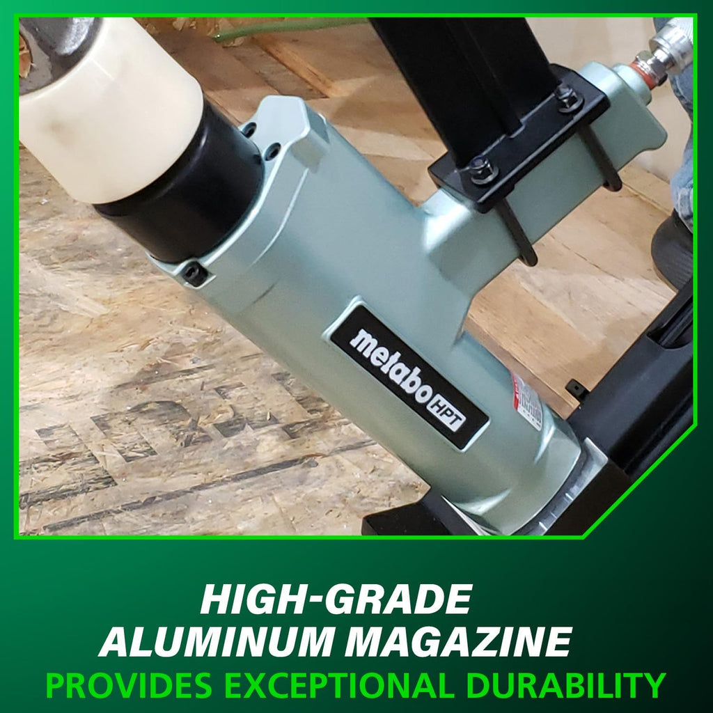 Metabo HPT 2-in-1 Flooring Nailer & Stapler, Accepts 16-Gauge L-Shaped Cleat Nails &15.5-Gauge 1/2-Inch Crown Flooring Staples, Mallet Actuated Pneumatic Operation, N5010AC