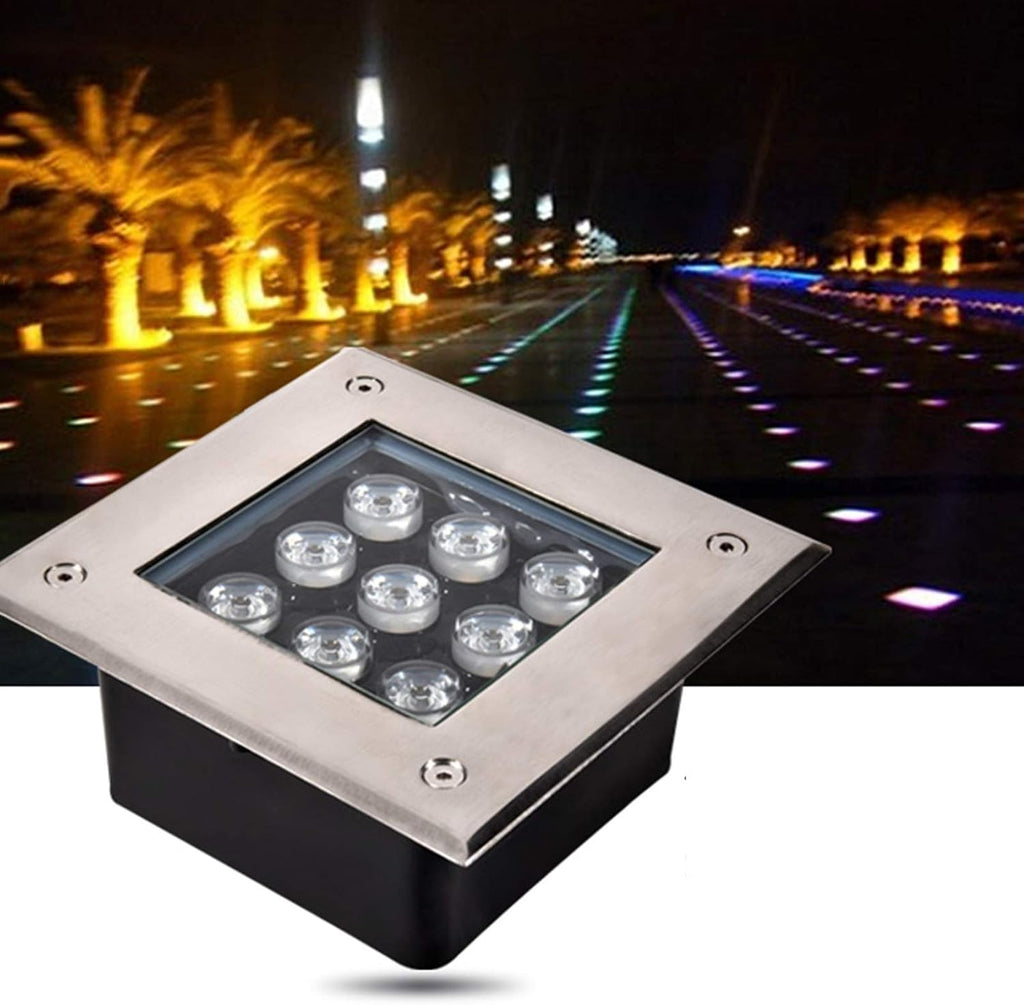 LED Outdoor Spotlights, Waterproof IP66 Landscape Lights AC85V~265V Underground Light for Patio Yard Pathway Lawn, 8 Colors (Red 16W)