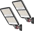 400W LED Parking Lot Light, LED Flood Light with Dusk to Dawn Photocell, 630 LEDs, 5000K Daylight, IP65 Waterproof, Adjustable Arm Mount, AC 120V, Commercial Security Lighting Outdoor for Yard, 2Pack