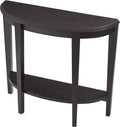 Homes: Inside + Out Payne Modern Half Moon Accent Console Table with Storage Shelf, Decorative Entryway Furniture for Living Room, Hallway, Entrance, Small Spaces, Cappuccino