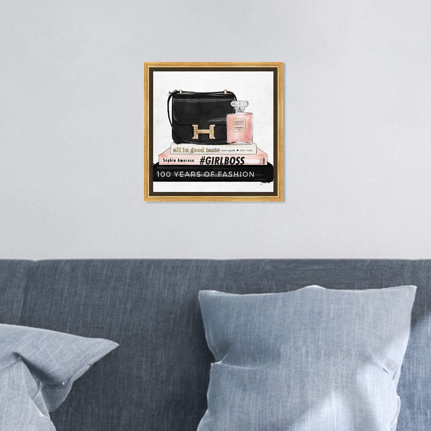 The Oliver Gal Artist Co. Fashion and Glam Framed Wall Art Canvas Prints 'My Always Essentials' Handbags Home Décor, 12' x 12', Black, Pink