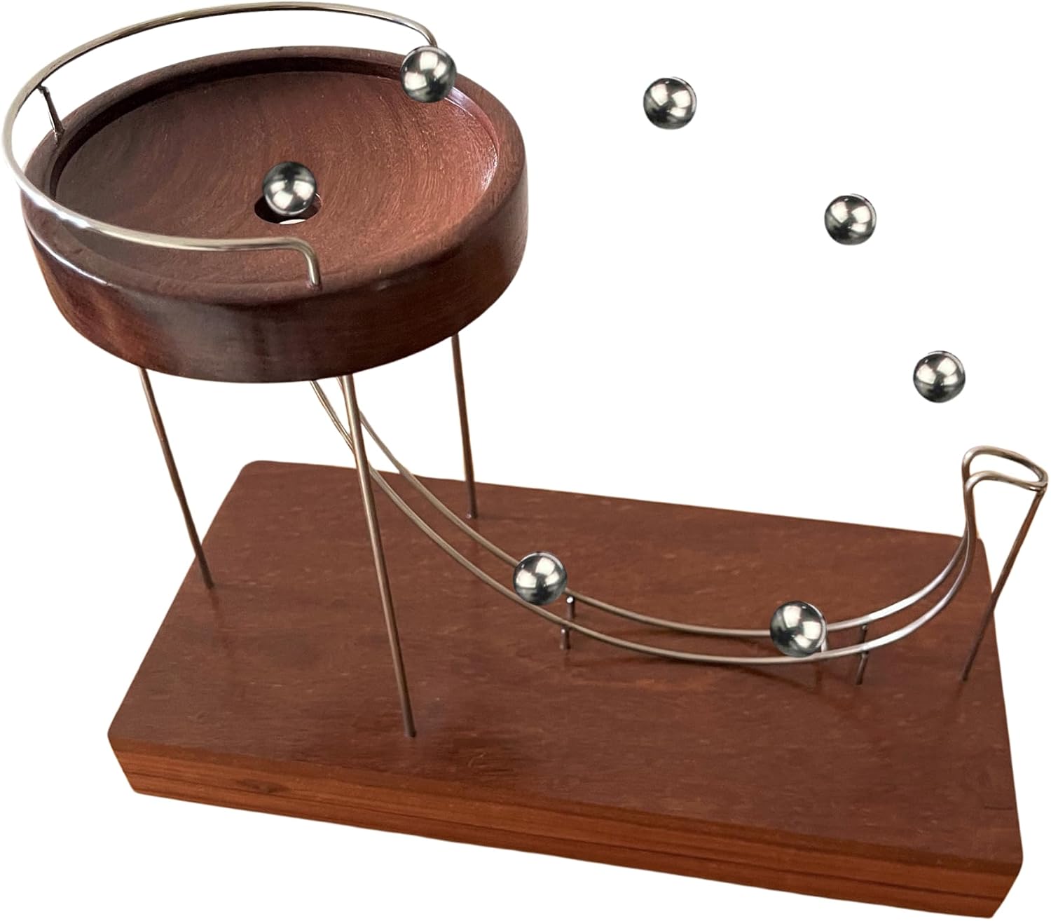 Perpetual Motion Desk Toy - William Le's Perpetual Marble Machine - Executive Desk Toy (Transparent Base)