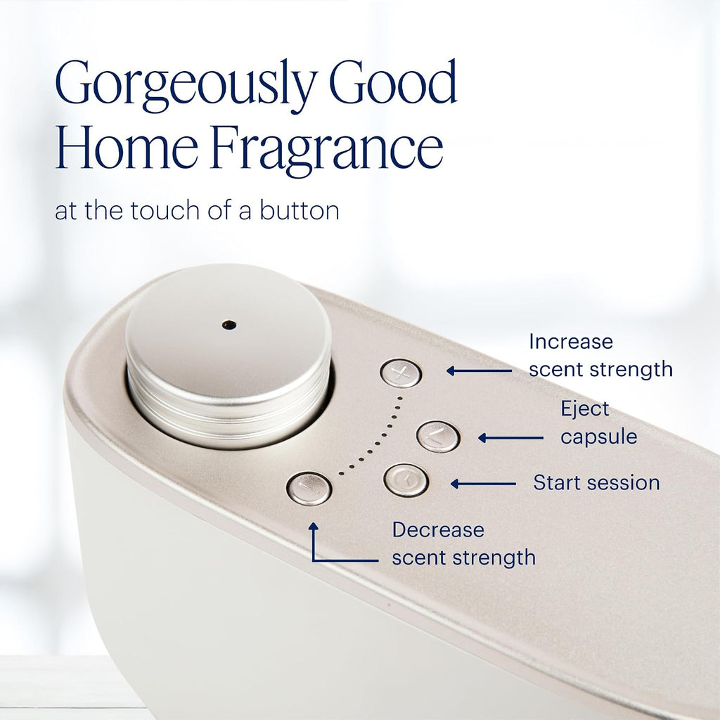 Aera Waterless Essential Oil Diffuser for Large Rooms (500–1000 Sq Ft) + Wi-Fi App & Alexa Control – Hypoallergenic Luxury Home Scent System (Fits 25mL Capsules –Sold Separately) – White