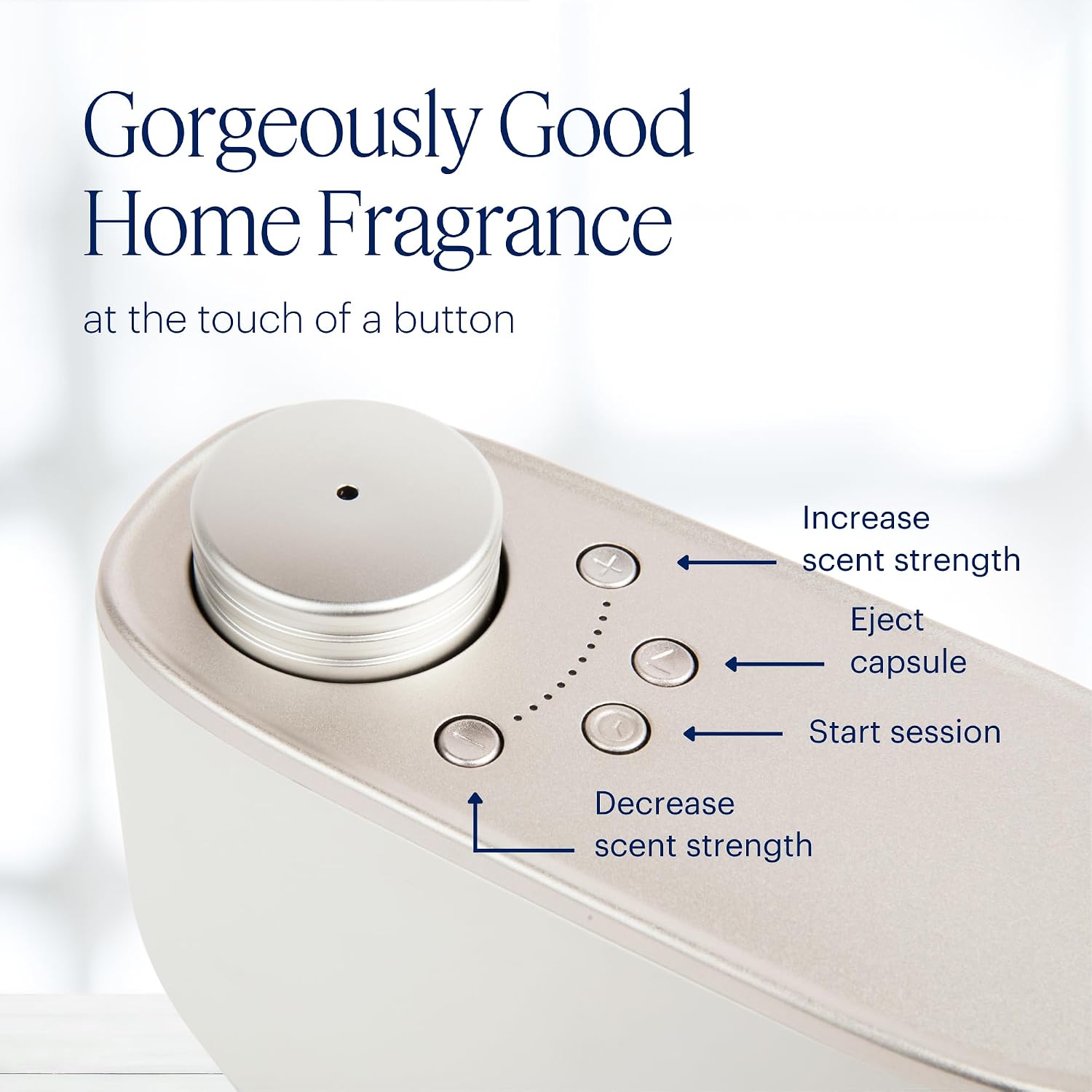 Aera Waterless Essential Oil Diffuser for Large Rooms (500–1000 Sq Ft) + Wi-Fi App & Alexa Control – Hypoallergenic Luxury Home Scent System (Fits 25mL Capsules –Sold Separately) – White