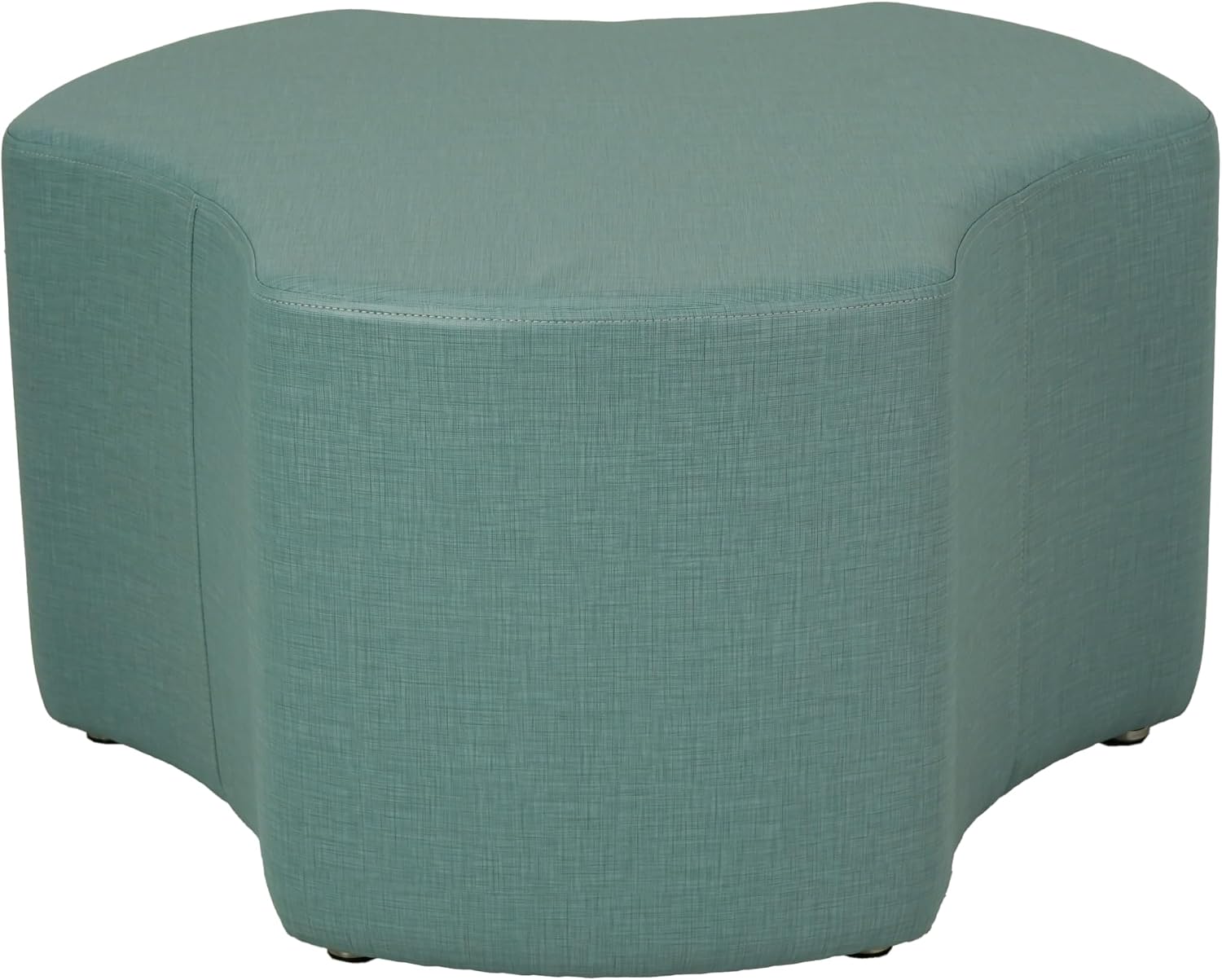 FDP Pro Series Cog Accent Ottoman (18' Height) Hand Upholstered Commercial Furniture for Hotel Lobby, Office, Restaurant, Home and More Collaborative and Configurable Seating - Sky Blue Crosshatch