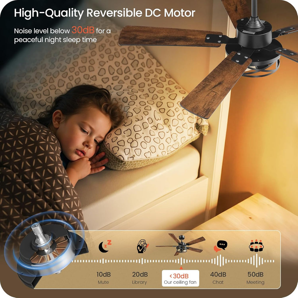 Outdoor Ceiling Fan with Light for Patios and Farmhouse Ceiling Fans with Lights Bundle XF01CF05-ZB01CF05