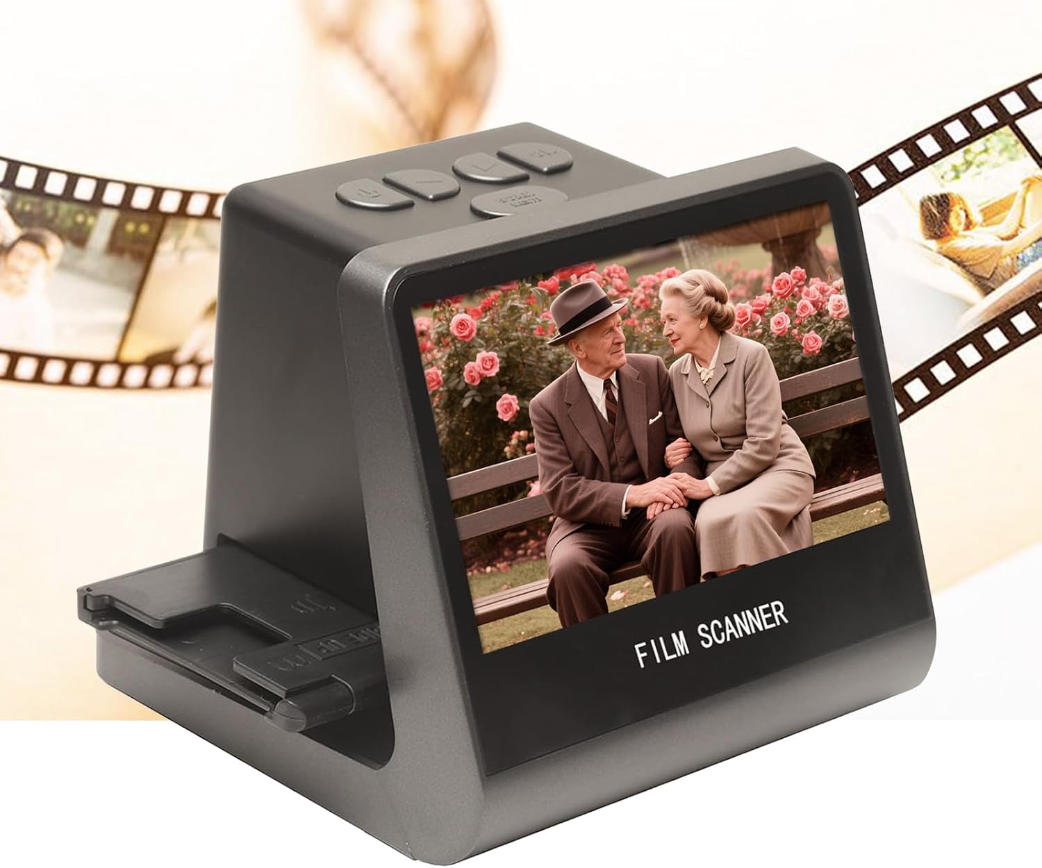 Yoidesu Digital Film Scanner 5' Screen, Negative Film and Slide Digitzer, Convert Color & B & W Negatives & 35mm, 126mm, 110 mm Film to 22MP JPEGs with 16GB SD Card & Card Reader