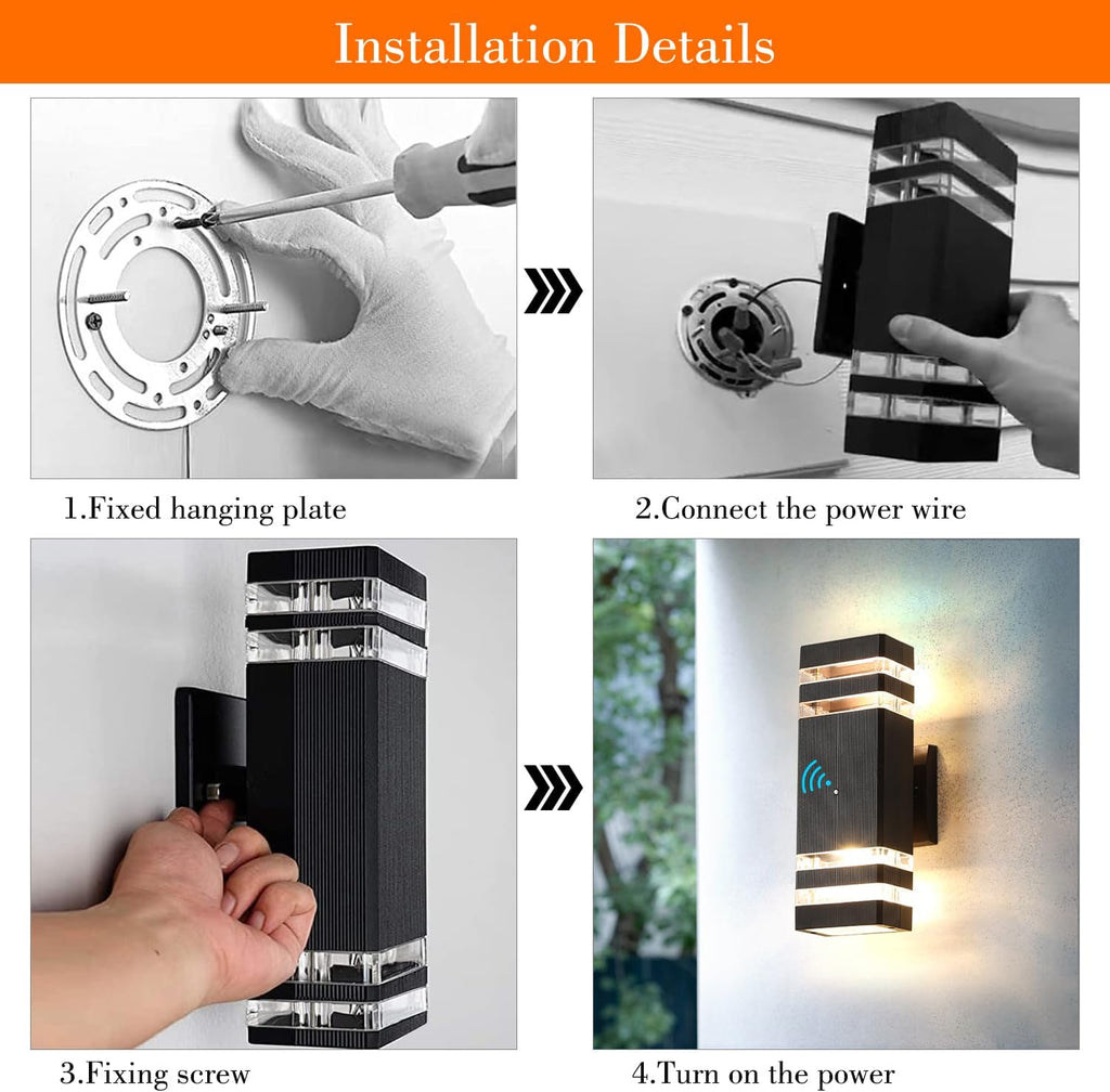 6 Pack Dusk to Dawn LED Outdoor Lighting,14W IP65 3000K 1100LM,Modern Outdoor Wall Light, Aluminum Waterproof Outside House Lights,Outdoor Wall Sconce for House Porch Garage