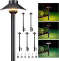 Gardenreet Low Voltage Landscape Lighting Brass, Warm & Neutral White Adjustable 12v Pathway Lights Waterproof, Black Path Light for Outdoor Exterior Area Patio House with 3W 270LM G4 Bulb (6 Pack)