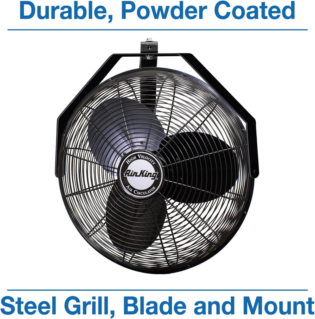 Air King 9518 18-Inch Industrial Grade Wall Mount Fan, 1/6-Horsepower,Black