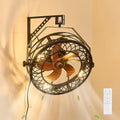 20' Wall Mount Fan with Lights, Wall Mounted Fan with Remote, 360° Adjustable Tilt Plug In Wall Fan, Indoor Industrial Fan Wall Mount for Garage, Bedroom, Workshop, Warehouse