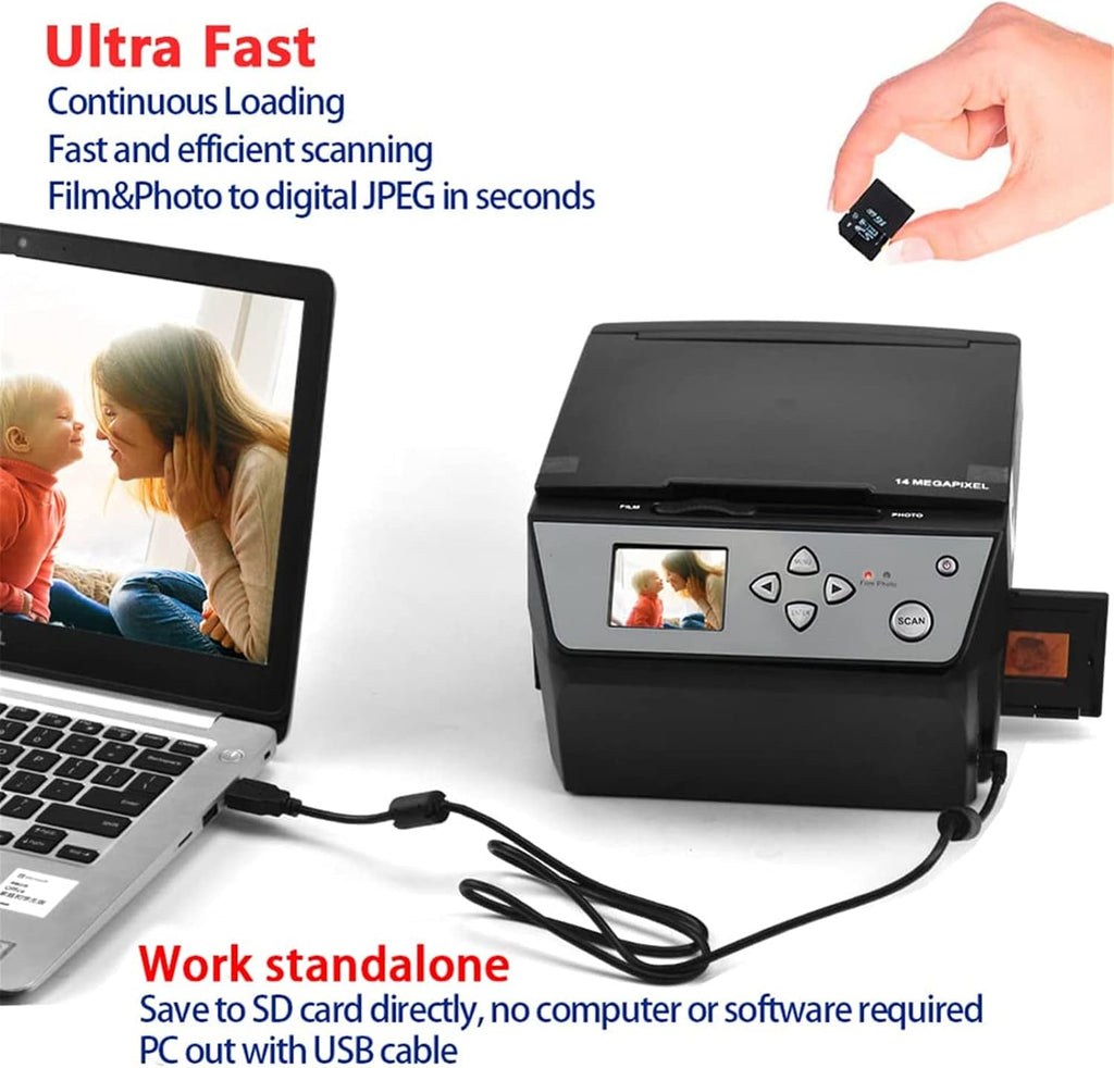 Digital Film & Slide Scanner, 22MP All-in-1 Film & Slide Scanner, Digital Film Scanner, Film and Slide Scanner Convert 135 Film/35mm Slide /110Film