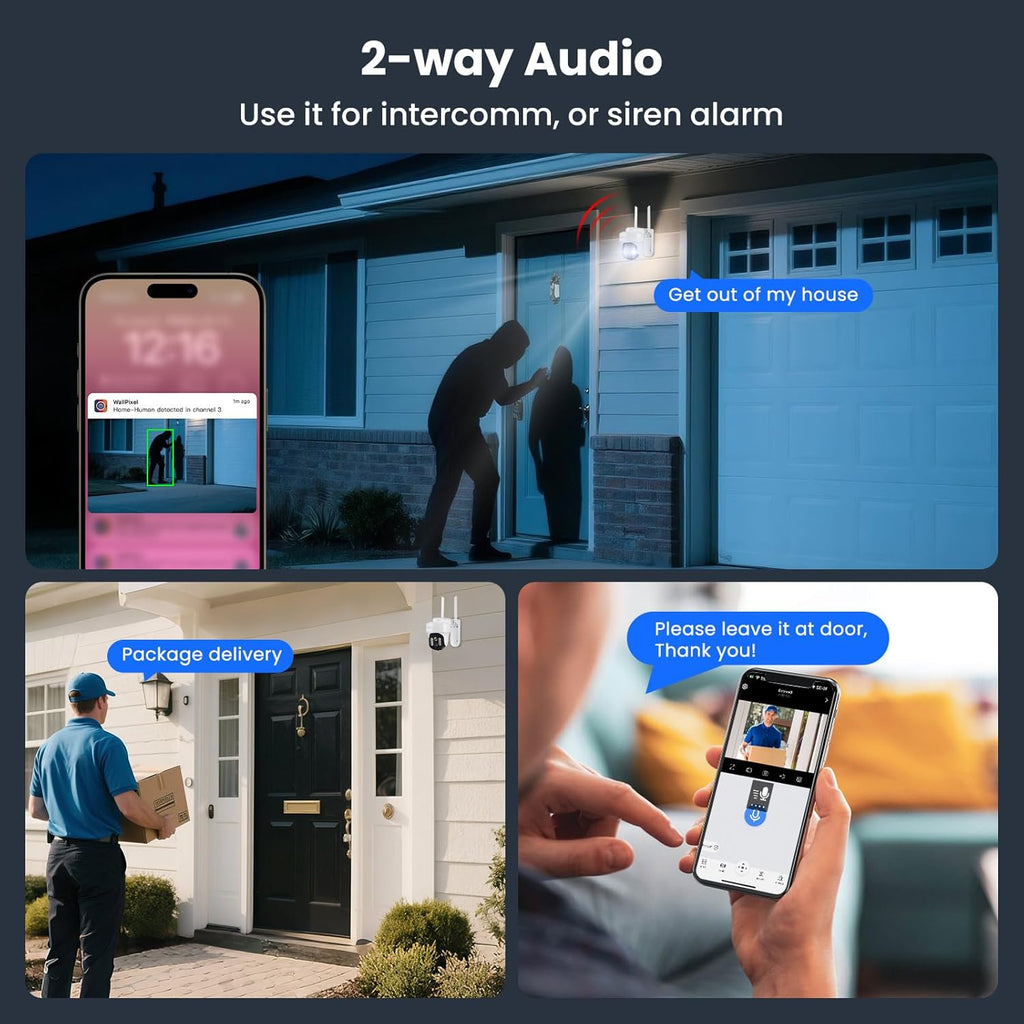 XMARTO 10X Zoom Mesh WiFi6 PTZ AI Tracking Security Camera System,16-Cam 2K Dual Lens Bundle,16CH 4K Expandable WNP816-W6 NVR (No HDD),Long Range WiFi,Plug-in 24/7 Wireless Indoor/Outdoor Surveillance